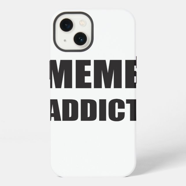 Coque iPhone Conception de texte noir "Accro aux Mèmes" (Verso)
