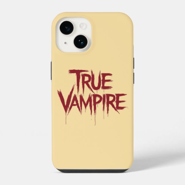 Coque iPhone Conception de texte sanglant gothique de vampire v (Verso)