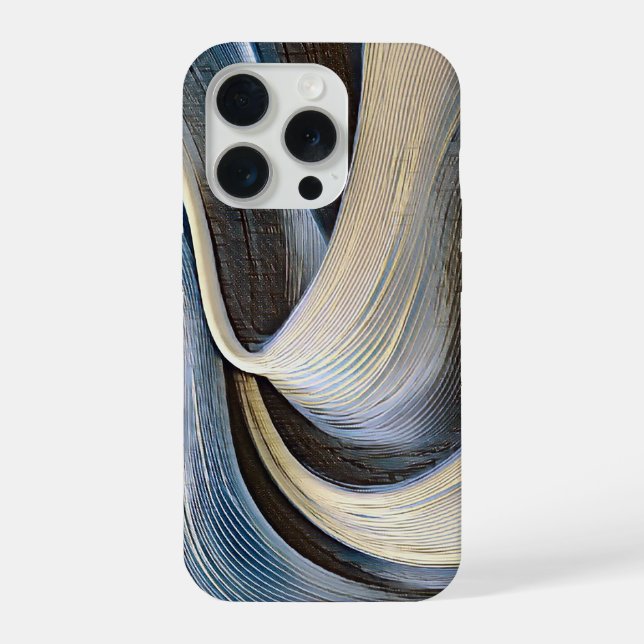 Coque iPhone Conception de texture ondulée abstraite moderne (Verso)