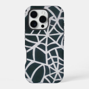Coque iPhone 16 Pro Conception de toile gothique Velocity noir et blan