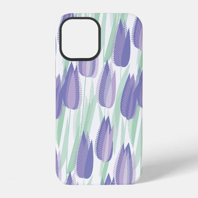 Coque iPhone Conception de tulipe : violet clair floral. (Verso)