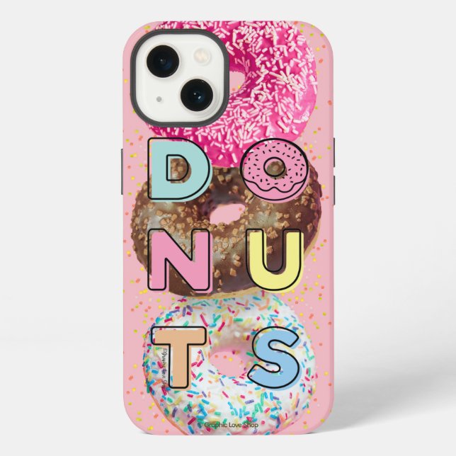Coque iPhone Conception de typographie de beignets sur fond de  (Verso)