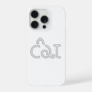 Coque iPhone 15 Pro Conception de typographie de chat minimaliste – Ar