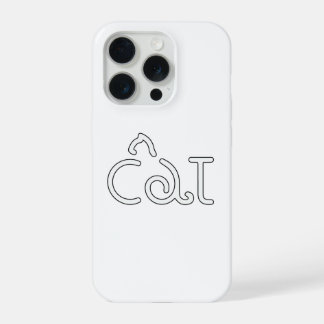 Coque iPhone 15 Pro Conception de typographie de chat minimaliste – Ar
