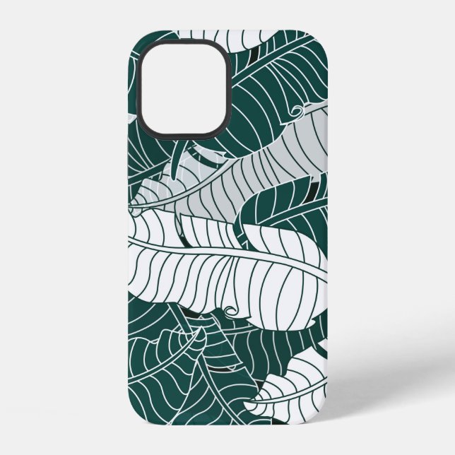 Coque iPhone conception d'illustration de motif de feuilles de  (Verso)