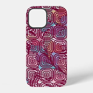 Coque iPhone 12 Conception d'illustration vintage colorée de feuil