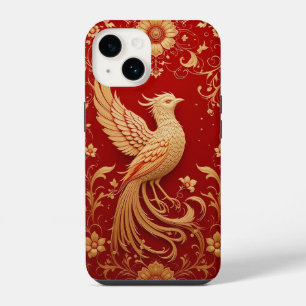 Coque Pour iPhone 14 Conception d'oiseau doré élégant