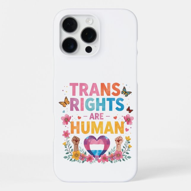 Coque iPhone Conception Droits des Trans sont des Droits Humain (Verso)
