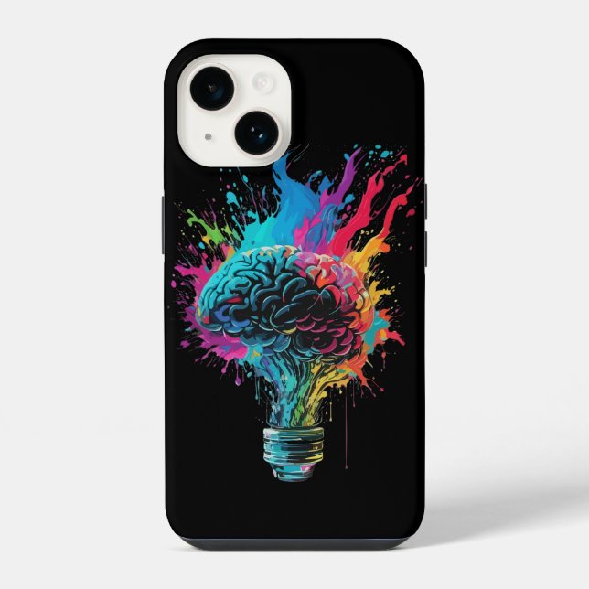 Coque iPhone Conception Du Cerveau Avec Explosion De Bulbe Colo (Verso)