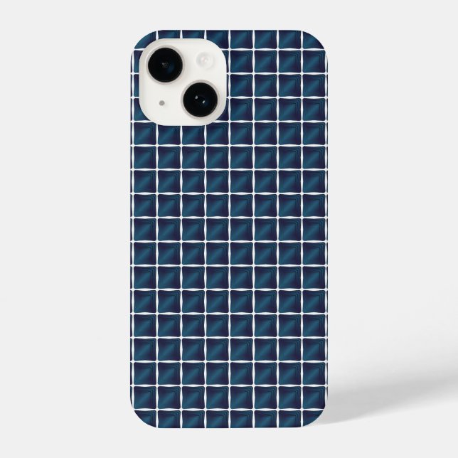 Coque iPhone Conception du compartiment Bleu arrondi (Verso)