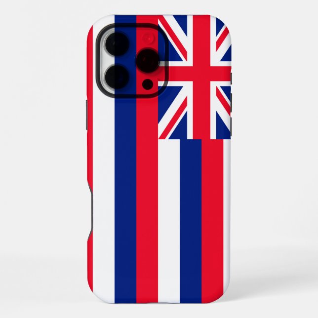 Coque iPhone Conception du drapeau de l'État d'Hawaï (Verso)