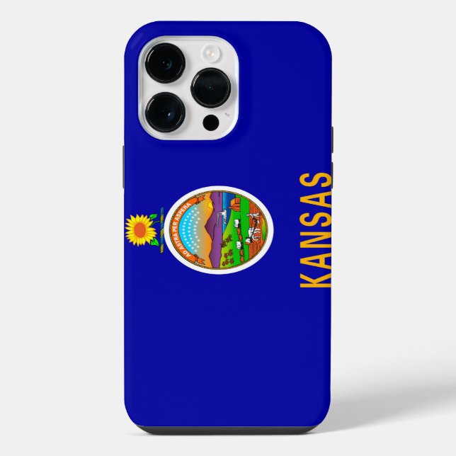 Coque iPhone Conception du drapeau de l'État du Kansas (Verso)