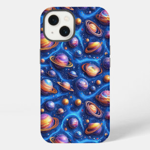 Etui iPhone 13 Conception Espace Cosmique Étoiles Lune Planète Un