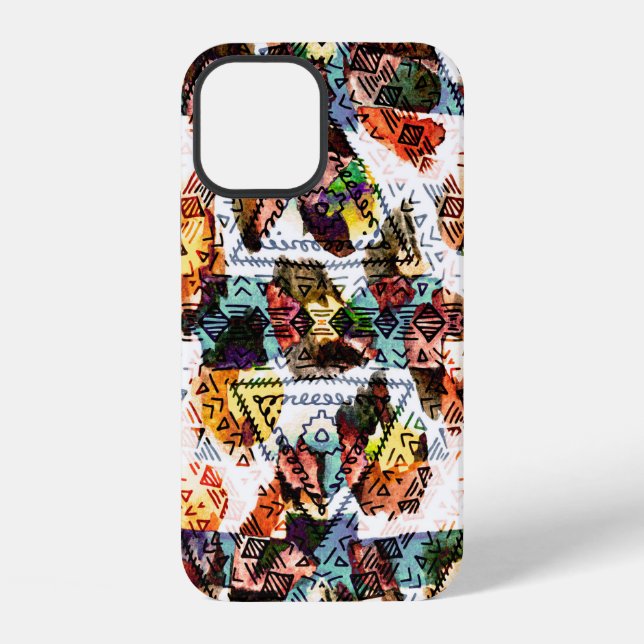 Coque iPhone Conception ethnique. Motif sans couture à rayures  (Verso)