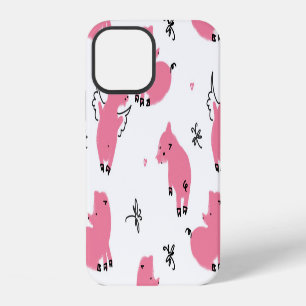 Coque iPhone 12 Conception fantaisiste de petit cochon : dessin tr