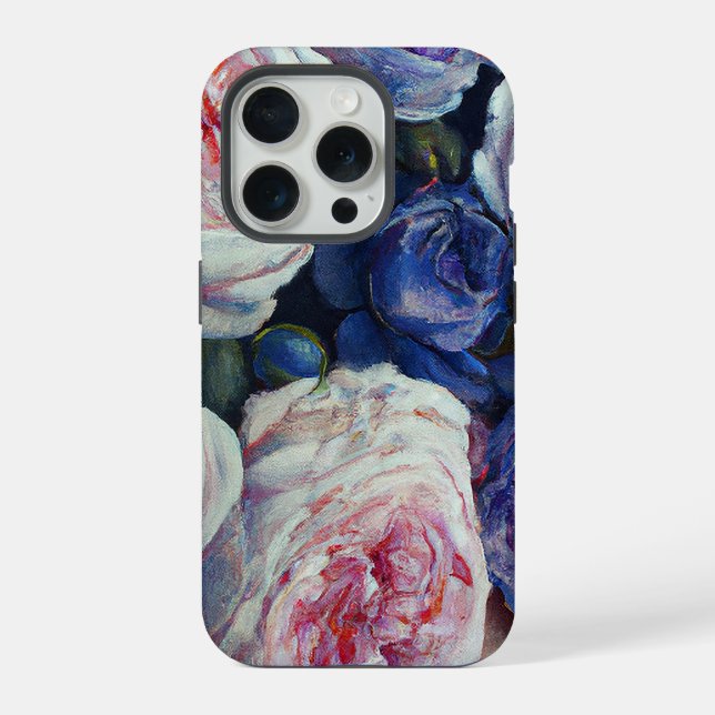 Coque iPhone Conception florale de roses baroques classiques (Verso)