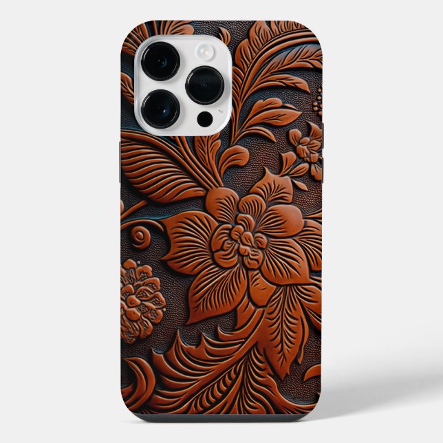 Coque iPhone Conception florale en cuir à outils (Verso)