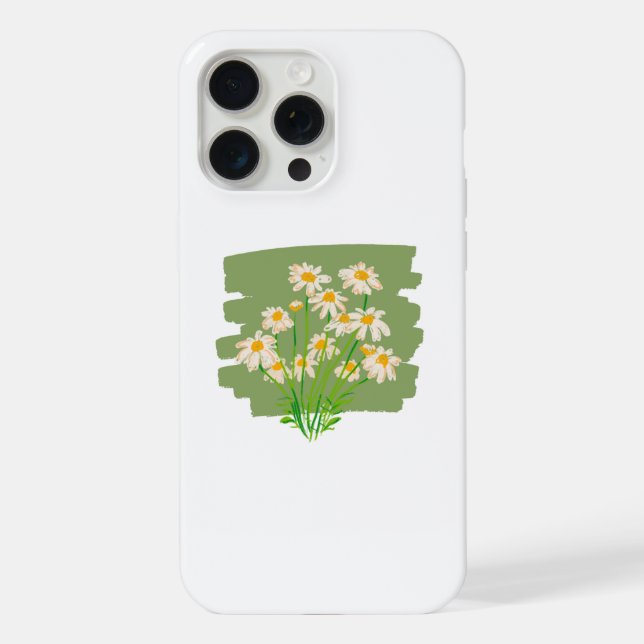 Coque iPhone Conception florale rustique sur fond vert (Verso)