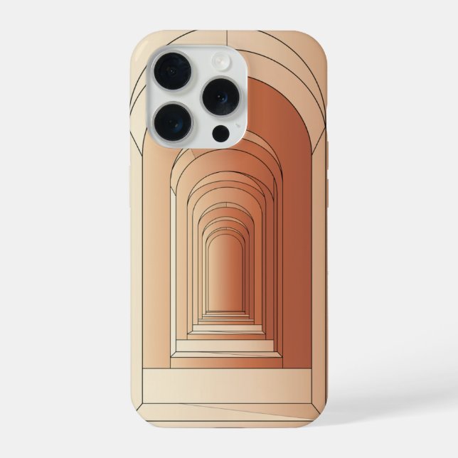 Coque iPhone Conception Géométrique en Ligne Art de Corridor Re (Verso)