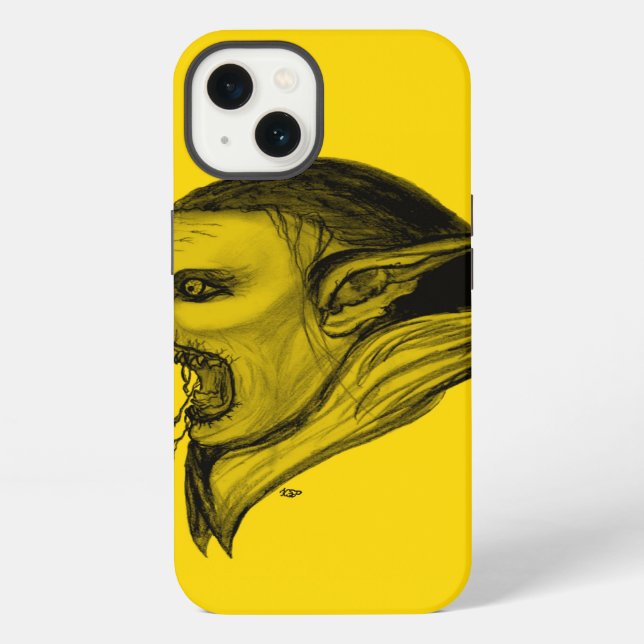 Coque iPhone Conception jaune noir de troll (Verso)