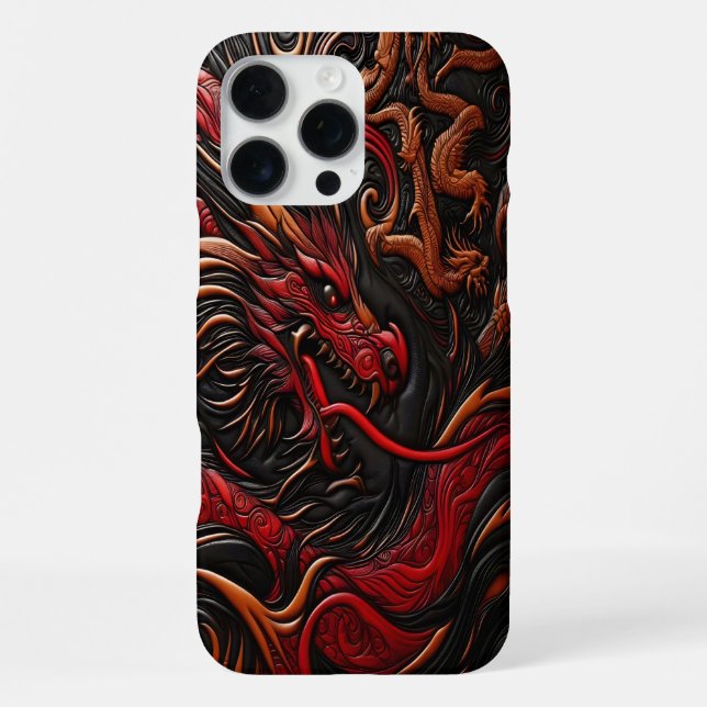 Coque iPhone Conception majestueuse de dragon rouge (Verso)