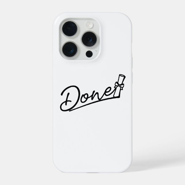 Coque iPhone Conception minimale de remise de diplôme terminée (Verso)