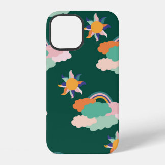 Coque iPhone 12 Conception motif transparente avec nuages colorés 