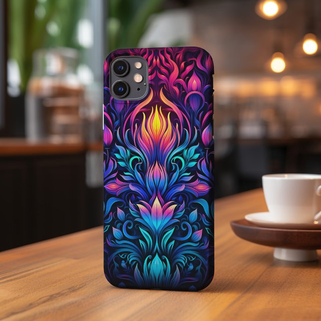 Coque iPhone Conception Néon Psychedelic Decopunk n° 908 (Créateur téléchargé)
