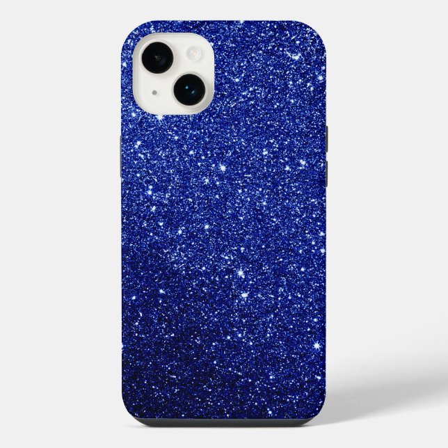 Coque iPhone Conception Pailletée Bleu Foncé (Verso)