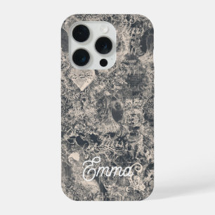 Coque iPhone 15 Pro Conception personnalisée de toile de Paris noir él
