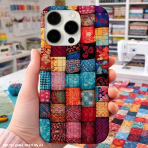Coque iPhone 16 Pro Conception pour amateurs de patchwork - Art patchw