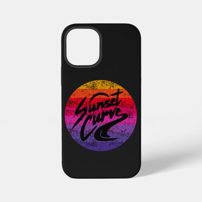 Coque iPhone Conception Rétro Sunset Curve (Verso)
