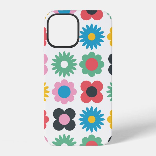 Coque iPhone Conception simple de motif sans couture de fleurs. (Verso)
