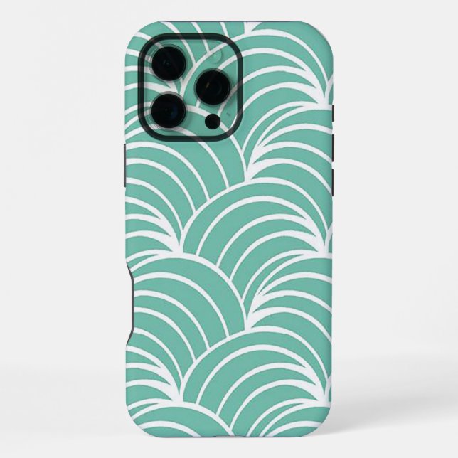 Coque iPhone Conception stylisée d'éventail Art déco (Verso)