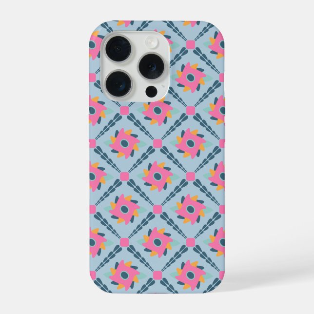 Coque iPhone Conception vibrante de carrelage géométrique (Verso)