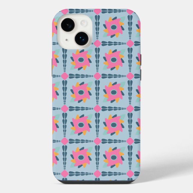 Coque iPhone Conception vibrante de carrelage géométrique (Verso)