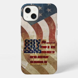 Etui iPhone 13 Conception vintage de la fête d'indépendance du 4