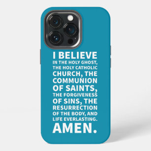 Etui iPhone 13 Pro Conclusion du Credo Catholique Gras Minimaliste