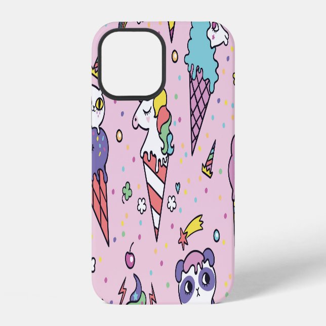Coque iPhone Cônes de glace Animaux Mignons (Verso)