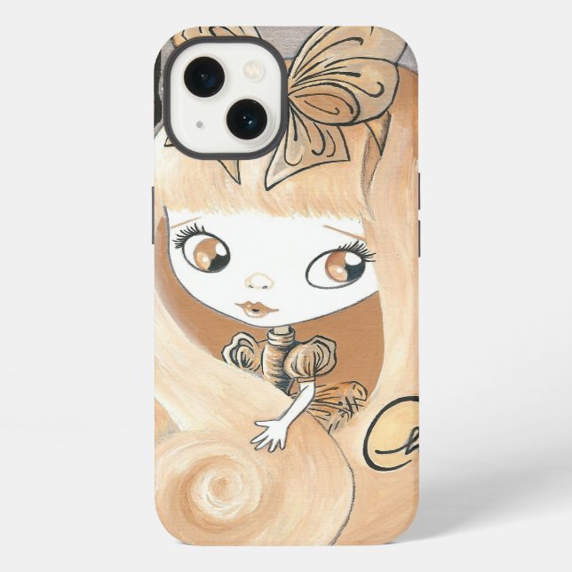 Coque iPhone Confiserie au Chocolat et Lapin et Fille (Verso)