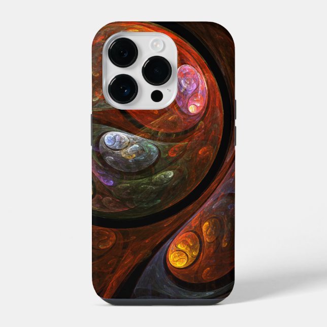 Coque iPhone Connexion Fluide Art Abstrait Cosmique Moderne (Verso)