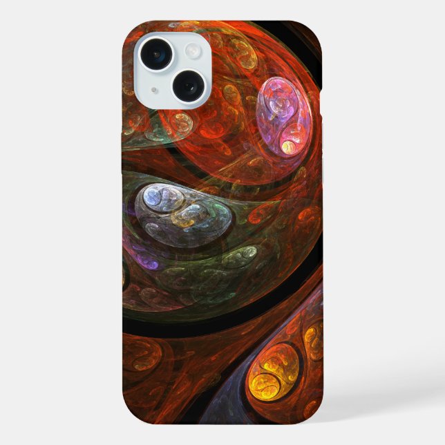 Coque iPhone Connexion fluide Art abstrait cosmique moderne (Verso)