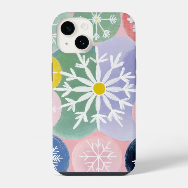 Coque iPhone Constellations de flocons de neige (Verso)