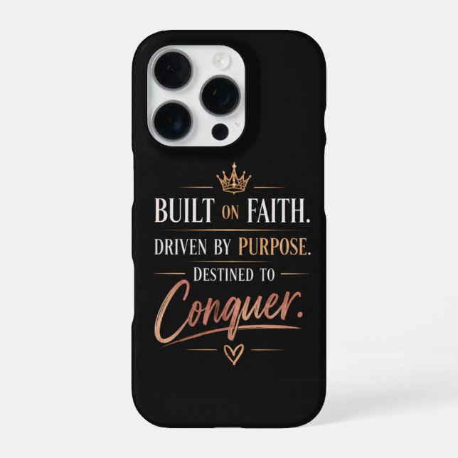 Coque iPhone Construit sur la Foi, Guidé par la Mission Motivat (Verso)
