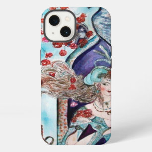 ETUI iPhone 13  CONTE ORIENTAL / PRINCESSE, ROSES ROUGES ET FAUCON