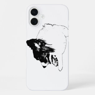 Coque iPhone 16 Plus Contour de Corgi Gras pour une Élégance Saisonnièr
