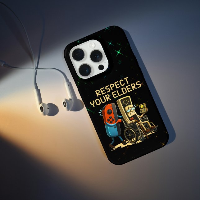 Coque iPhone Contrôle de jeu rétro drôle de respect de vos aîné (Créateur téléchargé)