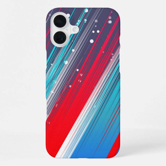 Coque iPhone Cool Abstrait Rouge Bleu Bleu Brush (Verso)