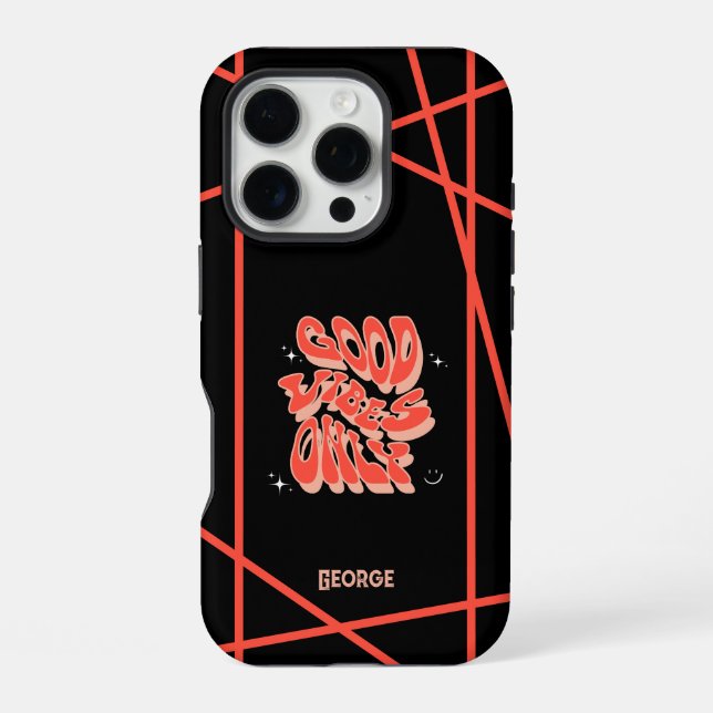Coque iPhone Cool Bandes positives uniquement personnalisables (Verso)