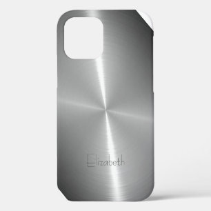 Coque iPhone 12 Pro Cool brillant radial acier métallique